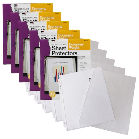 Charles Leonard Sheet Protectors, Reduced Glare, Letter Size, Clear, PK250 48185